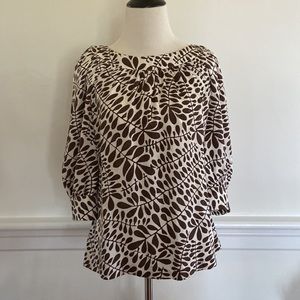 Trina Turk 100% Silk 3/4 Sleeve Top